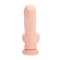 REALRÖCK Gekrümmter Dual Density Dildo mit Vibration 18 cm Beige