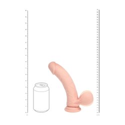 REALRÖCK Gekrümmter Dual Density Dildo mit Vibration 20 cm Beige