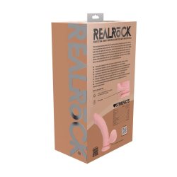 REALRÖCK Gekrümmter Dual Density Dildo mit Vibration 20 cm Beige