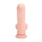 REALRÖCK Gekrümmter Dual Density Dildo mit Vibration 20 cm Beige
