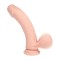REALRÖCK Gekrümmter Dual Density Dildo mit Vibration 20 cm Beige
