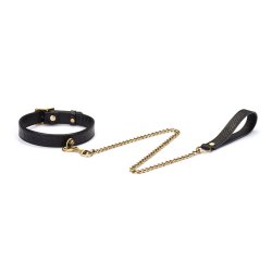 LIEBE SEELE Crocodile Noir Hals Fessel mit Leine aus...