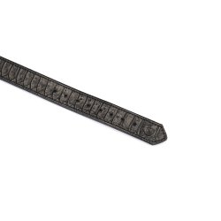 LIEBE SEELE Crocodile Noir Hals Fessel mit Leine aus Leder Schwarz / Altgold