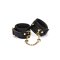 LIEBE SEELE Crocodile Noir: Handfessel aus Leder Schwarz/Gold