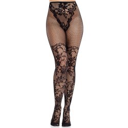 LEG AVENUE Dahlia Lace Tights mit floralen Spitzendetails