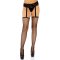 LEG AVENUE Fishnet Garter Belt Stockings Schwarz One Size