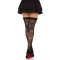 LEG AVENUE Wild Rose Net Thigh Highs Schwarz One Size