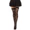LEG AVENUE Wild Rose Net Thigh Highs Schwarz One Size