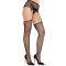 LEG AVENUE Backseam Net Stockings mit Garter Belt Schwarz One Size