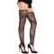 LEG AVENUE Floral Net Toe Loop Footless Thigh Highs Schwarz One Size