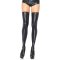 LEG AVENUE Wet Look Thigh Highs Schwarz