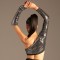 KYNX Glamour Glow Asymmetric Cut-Out Top Silber