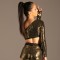 KYNX Glamour Glow Asymmetric Cut-Out Top Gold