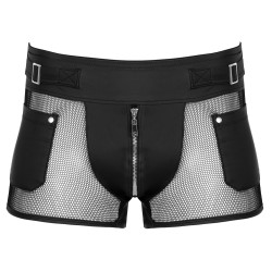 SVENJOYMENT Pants mit transparenten Netzeinsätzen Schwarz