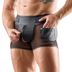 SVENJOYMENT Pants mit transparenten Netzeinsätzen Schwarz