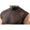 SVENJOYMENT Shirt im transparenten Streifen-Look Schwarz