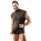 SVENJOYMENT Shirt im transparenten Streifen-Look Schwarz