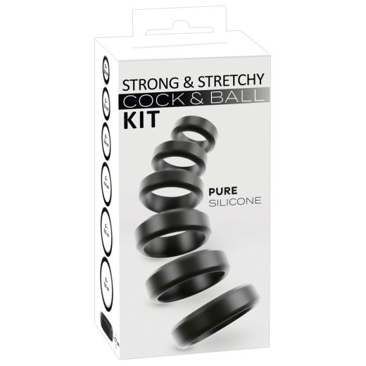 YOU 2 TOYS Penis- & Hodenring-Set 6-teilig Schwarz