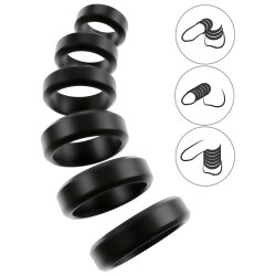 YOU 2 TOYS Penis- & Hodenring-Set 6-teilig Schwarz