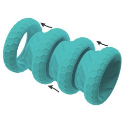 YOU 2 TOYS Penis- & Hodenring-Set 4-teilig Türkis