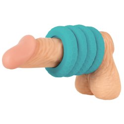 YOU 2 TOYS Penis- & Hodenring-Set 4-teilig Türkis