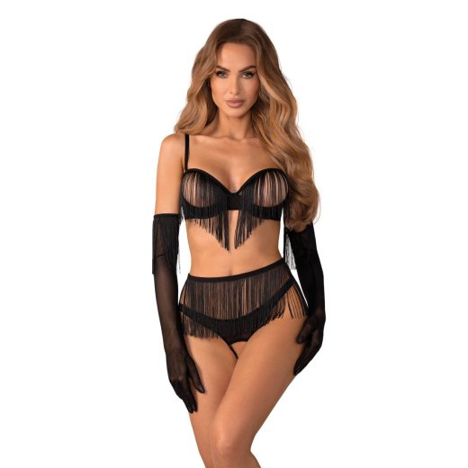 OBSESSIVE Rossay Dessous-Set 4-teilig Schwarz