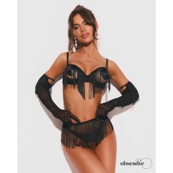 OBSESSIVE Rossay Dessous-Set 4-teilig Schwarz