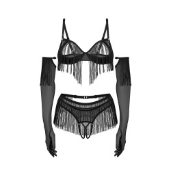OBSESSIVE Rossay Dessous-Set 4-teilig Schwarz