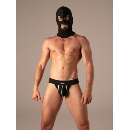 ABSOLU MALE Rib Hood Schwarz One Size