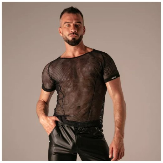ABSOLU MALE Seduction Mesh T-Shirt Schwarz