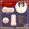 MAGIC EYES Hachiroku Rail-lord Connector Masturbator mit Vagina-Öffnung aus TPE Beige