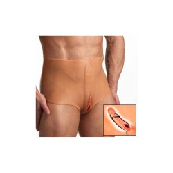 MASTER SERIES Silicone Vagina & Ass Panties Beige