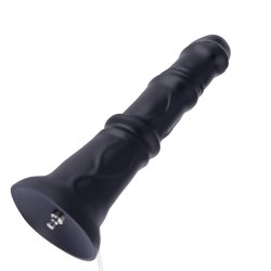 HISMITH KlickLok Squirting Analdildo aus Silikon 28.5 cm Schwarz
