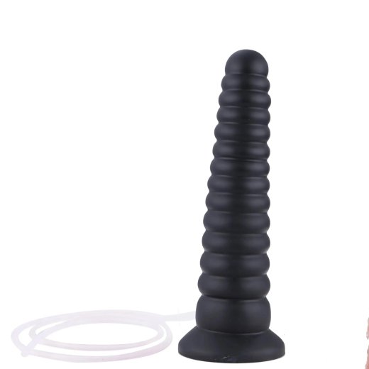 HISMITH KlicLok Squirting Analdildo aus Silikon 26 cm Schwarz