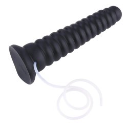 HISMITH KlicLok Squirting Analdildo aus Silikon 26 cm Schwarz