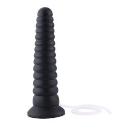 HISMITH KlicLok Squirting Analdildo aus Silikon 26 cm Schwarz