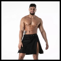 TOF Raw Denim Zip Kilt Schwarz