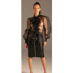 KYNX Organza Jabot Blouse Schwarz