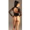 KYNX Lace Keyhole Open Back Bodysuit Schwarz