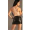 KYNX PU Leather Double Zip Mini Skirt Schwarz