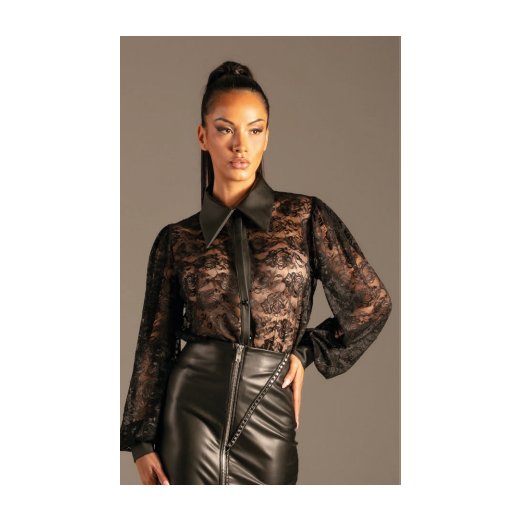 KYNX Lace Blouse Schwarz