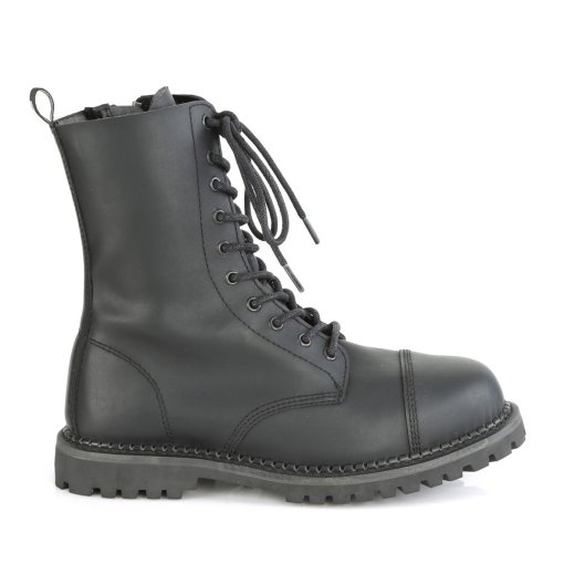 PLEASER Demonia 10 Eyelet Unisex Steel Toe Ankle Boots