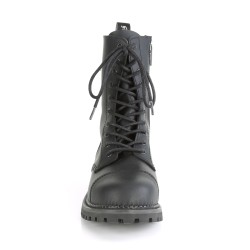 PLEASER Demonia 10 Eyelet Unisex Steel Toe Ankle Boots