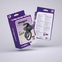 CRUSHIOUS Thumper Vibrierender Doppel-Penisring mit Fernbedienung Schwarz