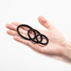CRUSHIOUS Bandoleros Penisring 3er-Set aus Silikon Schwarz