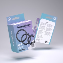 CRUSHIOUS Bandoleros Penisring 3er-Set aus Silikon Schwarz