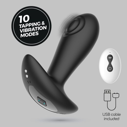 CRUSHIOUS Octo Prostata-Massager mit Tapping-Funktion & Fernbedienung Schwarz