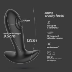 CRUSHIOUS Octo Prostata-Massager mit Tapping-Funktion & Fernbedienung Schwarz