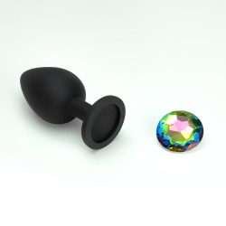 CRUSHIOUS Camileo Analplug mit 4 Ziersteinen L Ø 4,2 cm Schwarz