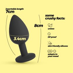 CRUSHIOUS Camileo Analplug mit 4 Ziersteinen M Ø 3,4 cm Schwarz